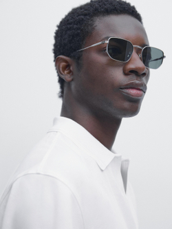 Massimo Dutti Поло из 100% хлопка с короткими рукавами, натуральный/кремовый