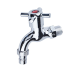 Кран с носиком ПЛАСТИК 1/2  ХРОМ крест  (300/1шт)