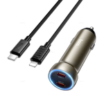 Автомобильное зарядное устройство для Lightning Hoco Z54B PD60W(2C) (gold)