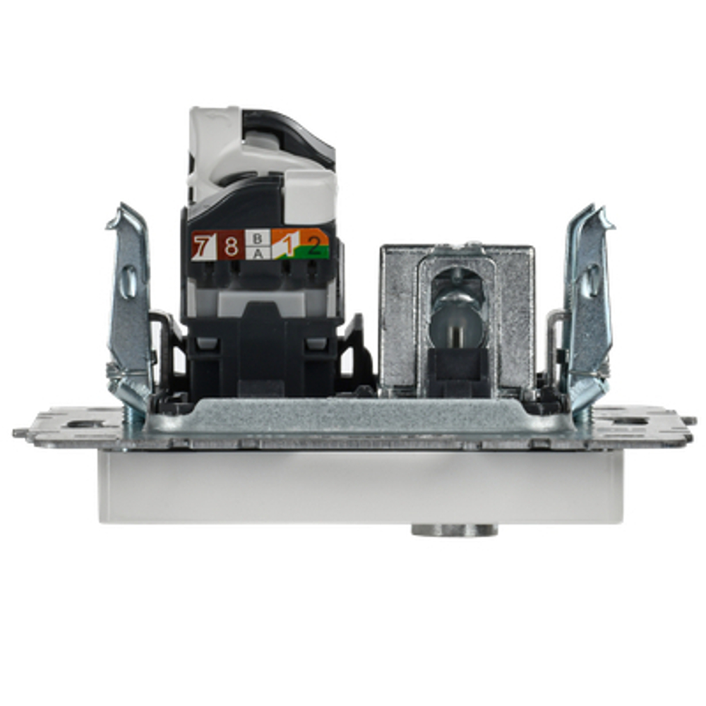 BRITE Розетка двойная TV+RJ45 кат.5E РТВ/РК12-БрБ белый IEK