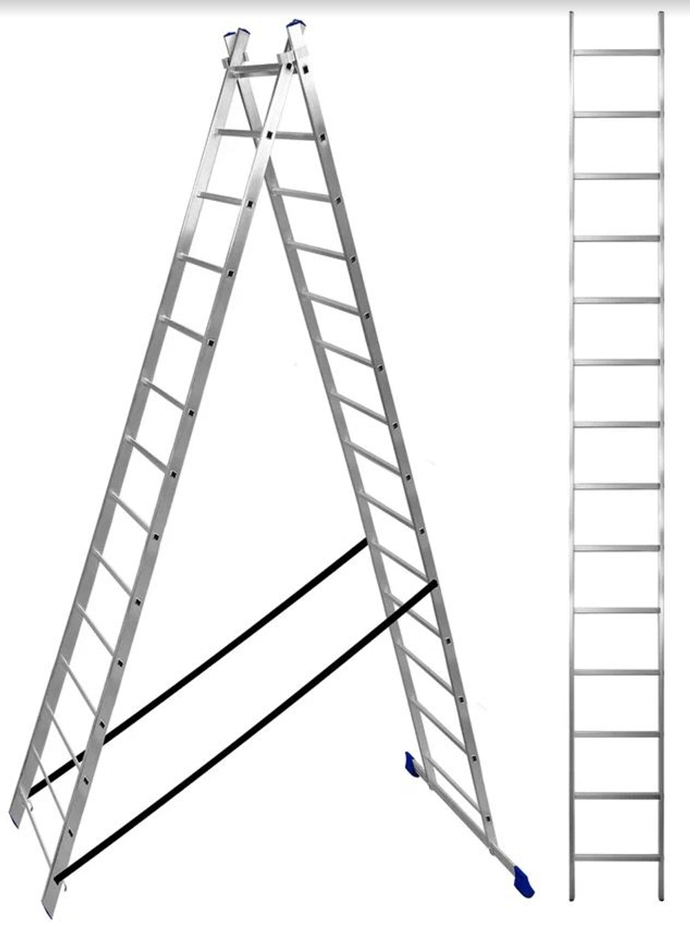 Лестница алюмин.  3секц* 14ступеней (3,97м-6,68м-9,50м) / МОНТАЖНИК
