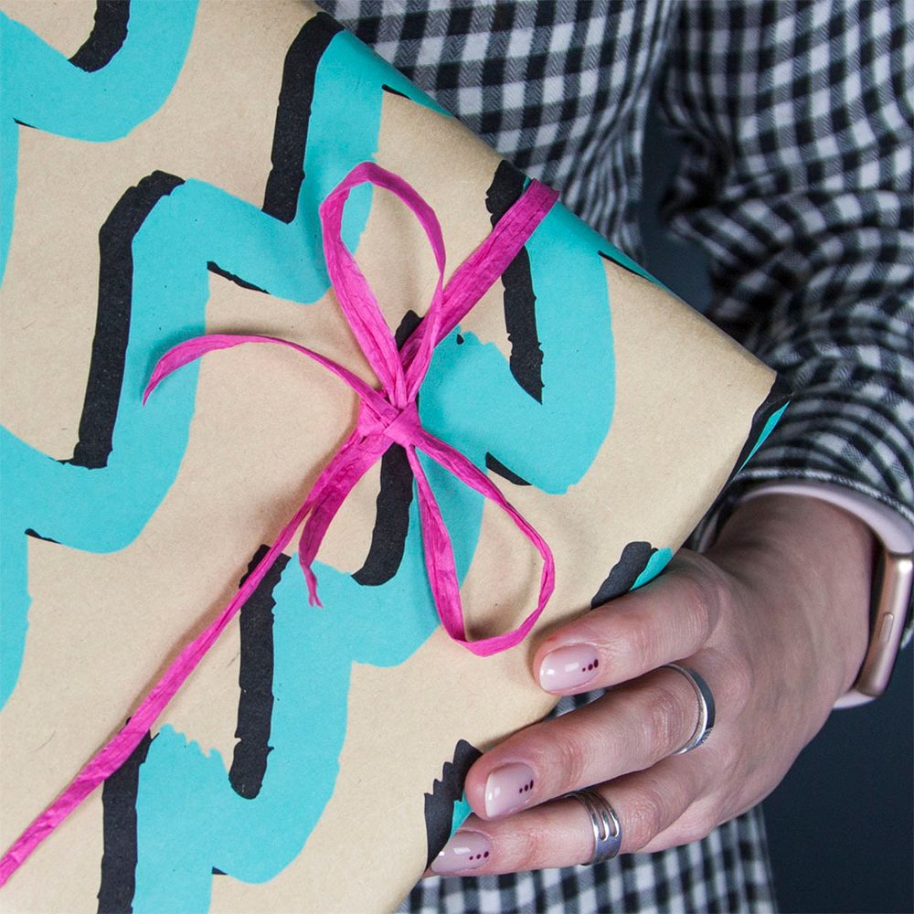 Упаковочная бумага, Крафт (0,7*1 м) Волны, 1 шт.