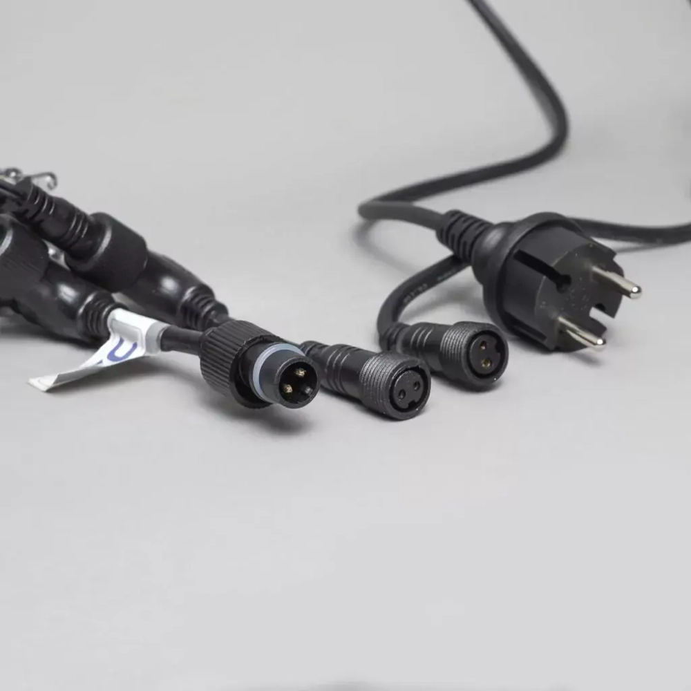 Светодиодный занавес 2*2 м., 400 LED, тепло-белый, статика, черный провод каучук, LTC (ECO402-1-2WW)