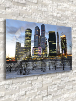 Фото картина на стекле / на стену / в подарок "Москва" 28х40 см. Декор для дома, подарок