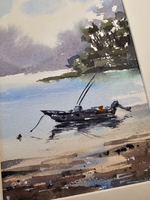 Картина авторская акварельная в паспарту 21х30 см на стену для интерьера "В ожидании..."