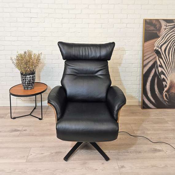 Кресло с электро-реклайнером STG-4432, черная кожа