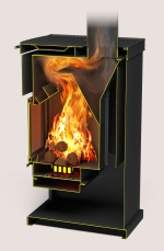 Печь-камин Теплодар ОВ-120 угловой