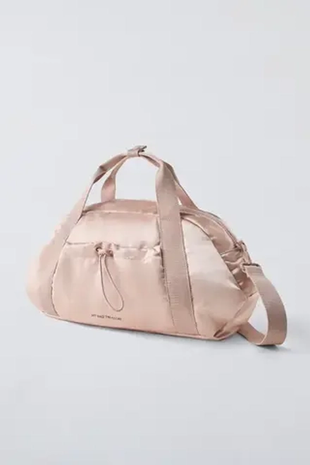 ZARA СУМКА-БОУЛИНГ В БАЛЕТНОМ СТИЛЕ, РОЗОВЫЙ