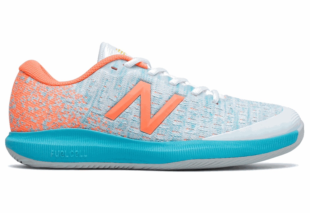 Женские Кроссовки теннисные New Balance FuelCell 996V4 Women - white/citrus  - купить по выгодной цене | Теннисный магазин tennis-store.ru