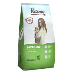 Karmy Корм для стерилизованных кошек, Индейка, 10кг. Карми