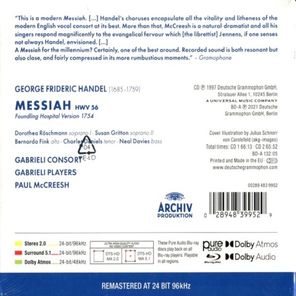 Gabrieli Consort, Gabrieli Players, Paul McCreesh / Handel: Messiah (2CD+Blu-ray Audio)
