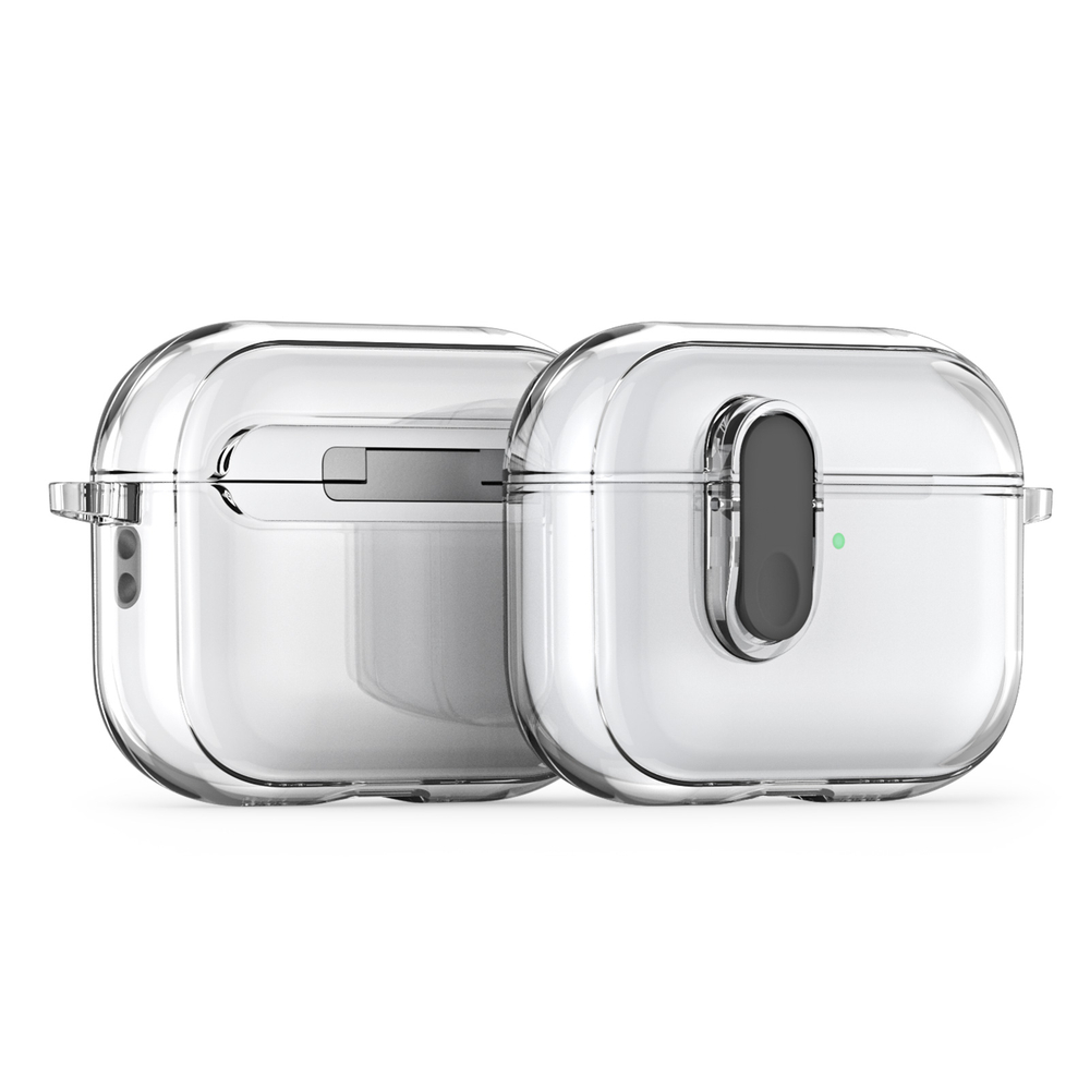 Прозрачный чехол с черной кнопкой для наушников AirPods Pro 3, серия PECL Series от Dux Ducis, в комплекте с карабином