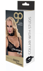 Полиуретановый ошейник с пуклями и D-кольцами Collar with Studs (Цвет: черный)