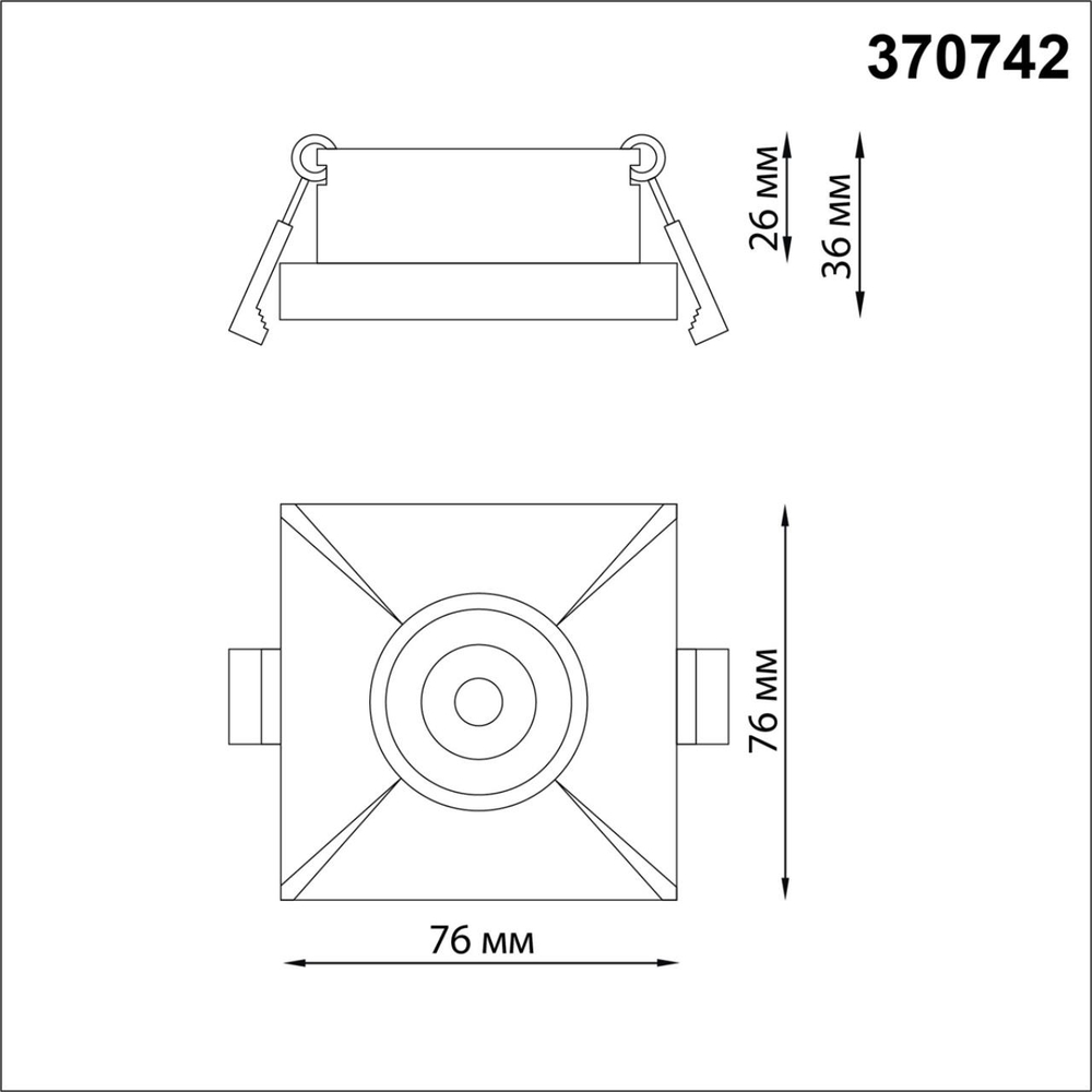 370742 SPOT NT21 478 белый Светильник встраиваемый IP20 GU10 50W 220V METIS