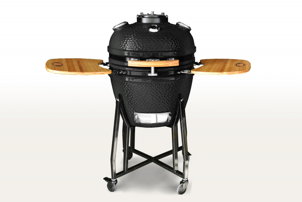 Керамический гриль-барбекю с окошком 22 дюйма (черный) (57см)
