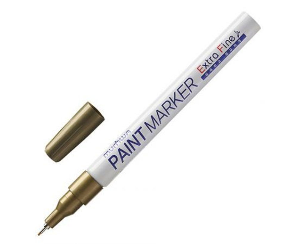 Маркер-краска MunHwa "Extra Fine Paint Marker" золото, 1мм, нитро-основа