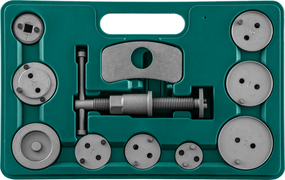 AN010001 Комплект инструмента для развода поршней тормозных цилиндров, 11 предметов