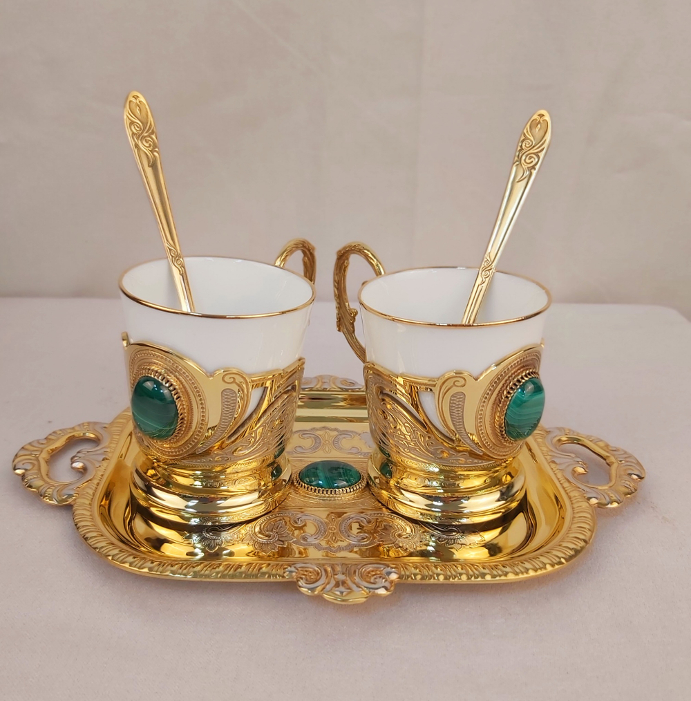 Кофейный набор на 2 персоны "Малахит" № 3