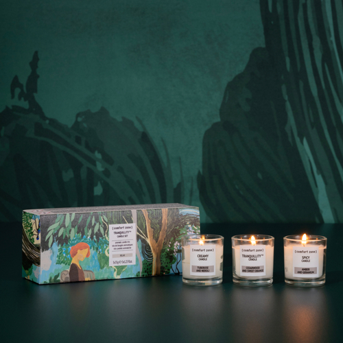 COMFORT ZONE TRANQUILLITY CANDLE SET Трио аромасвечей (Creamy Candle, Spicy Candle, Tranquillity Candle )