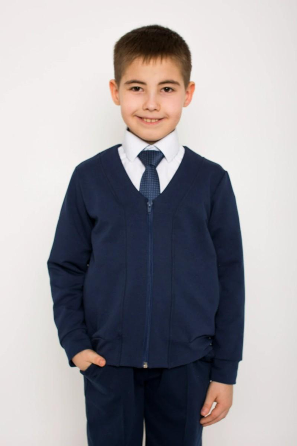 Кардиган "Игнат-1", р. 128, тёмно-синий, (Ивашка)