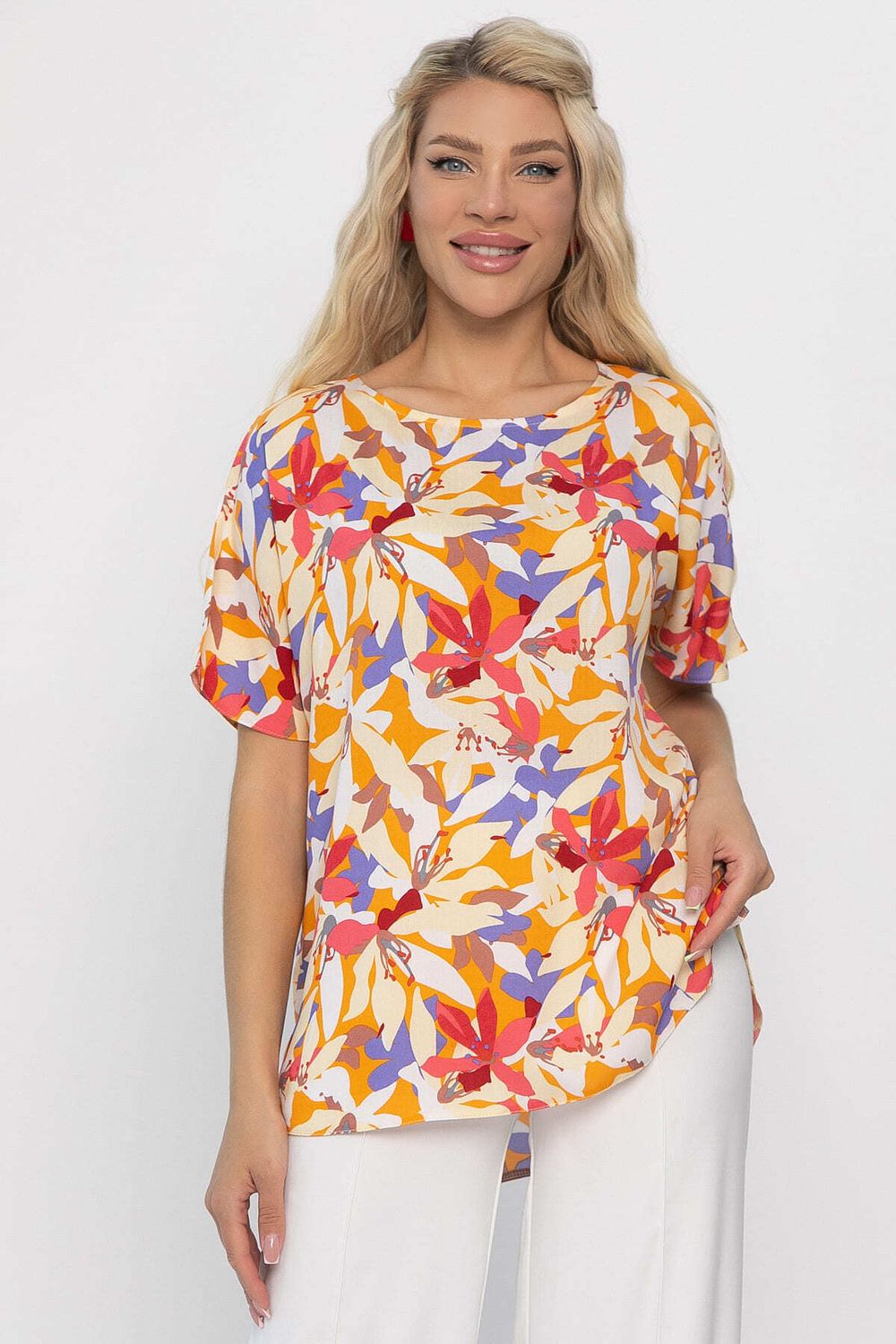 Блуза Маргоша (бежевая/цветы) Б13783-16М LT Collection