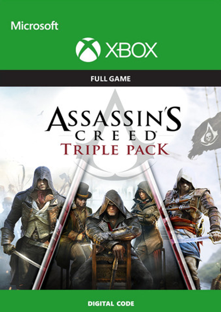 Assassin´s Creed: Triple Pack (Черный флаг, Единство, Синдикат) (для Xbox One/Series S/X, полностью на русском языке) [Цифровой код доступа]