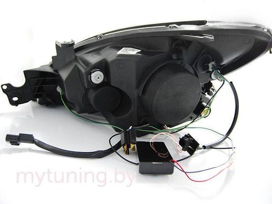 Передние фары Mitsubishi Lancer 9 angel eyes chrome