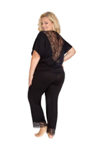 Пижамный комплект с кружевом на спинке (Размер: 4X) (Цвет: черный)