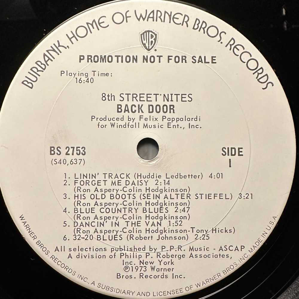 Back Door - 8th Street Nites (Promo) США 1973г.