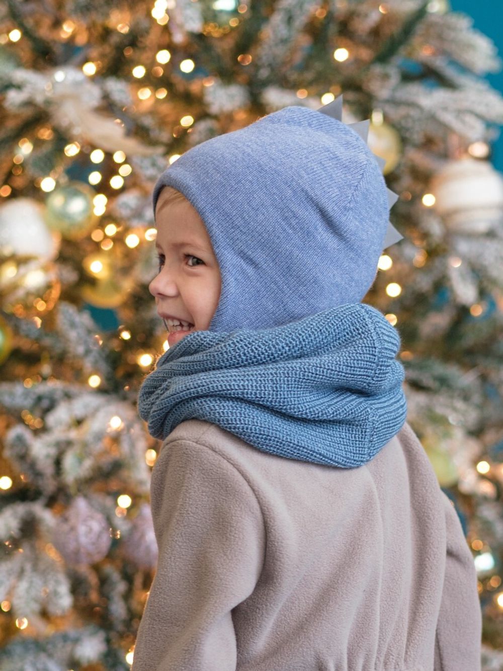 Шапка весенняя/осенняя вязаная ОРЕО (Деним)