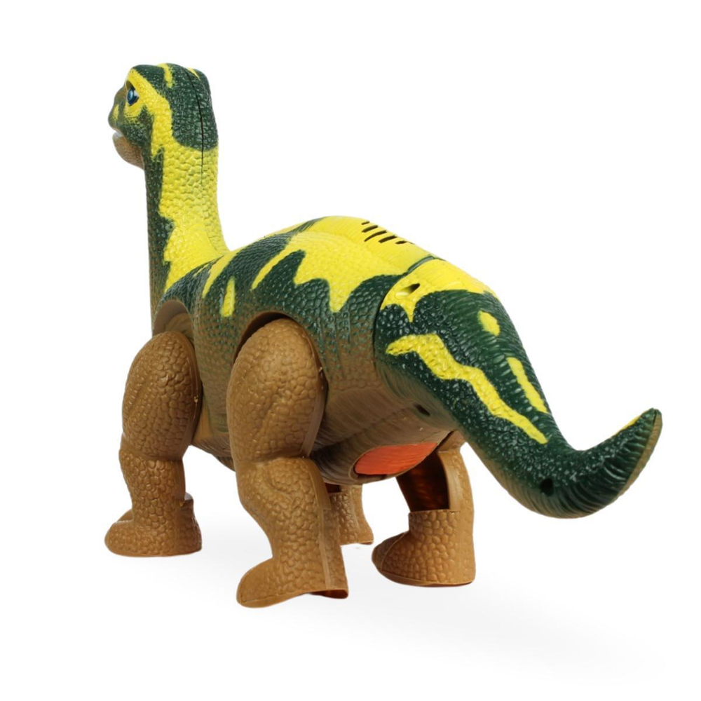 Динозавр Апатозавр зеленый. Ходит, откладывает яйца, свет/звук WB-00700/зеленый (Junfa)