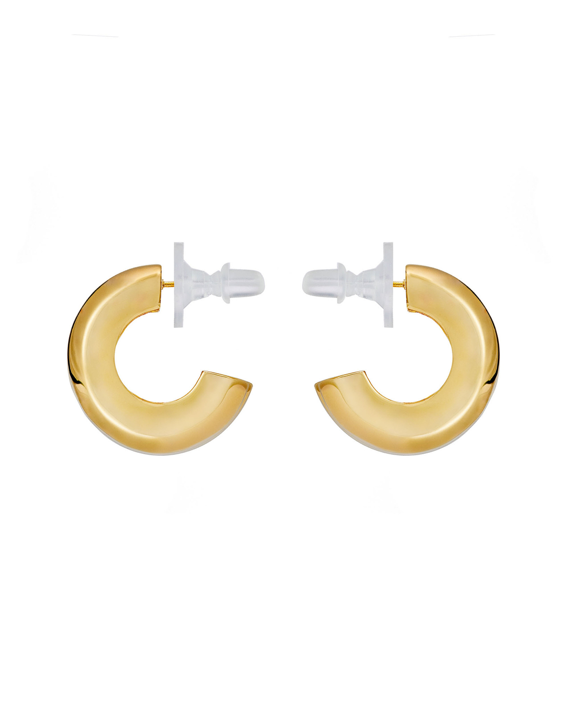 Серьги полукруг, скошенные грани, золото