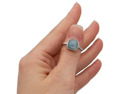 Кольцо квадратное "Аквамарин" 10,5мм (уценка)
