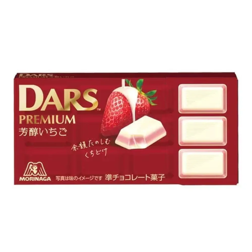 Шоколад DARS Premium "Ароматная клубника" 12шт, Morinaga 46г