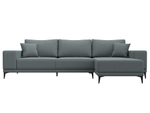 Диван угловой Льюес правый, Амур 07 серый, Рогожка, 124724