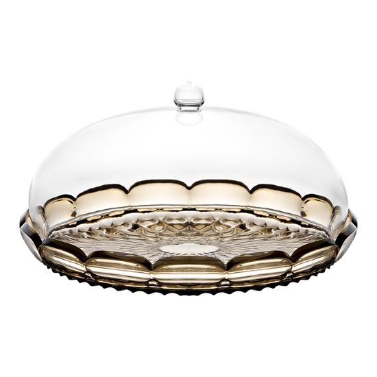 Блюдо сервировочное с крышкой vanity, D30 см, коричневое