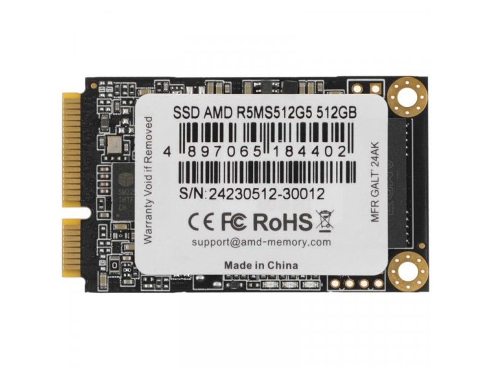 SSD накопитель AMD Radeon 512ГБ, mSATA, SATA, [R5MS512G5]
