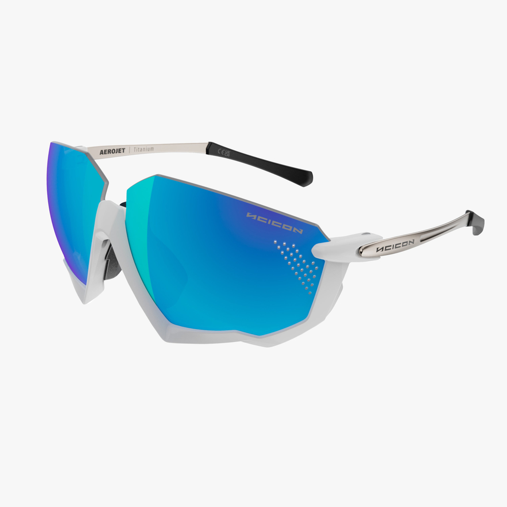 Спортивные очки c диоптриями Scicon Aerojet Titanium Sunglasses Metal White Multi Mirror Blue + Rain Clear Lenses