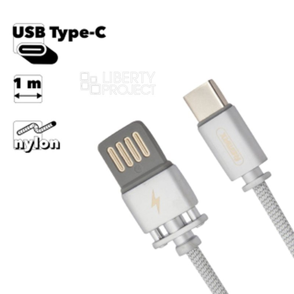 USB cable Type-C 1m (RC-064a) (Sury 2 series-remax) silver
