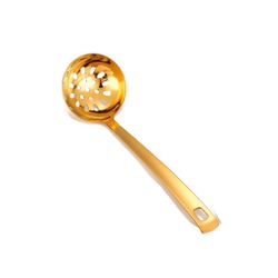 Ложка гарнирная для раздачи 26,4 см перфорированная Ladle Square Tip нерж. цвет золото PVD P.L.