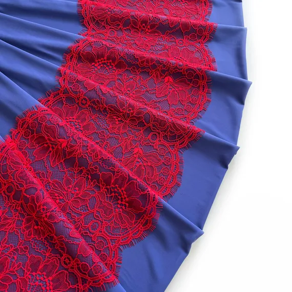 Кружево реснички красные (21х140 см)