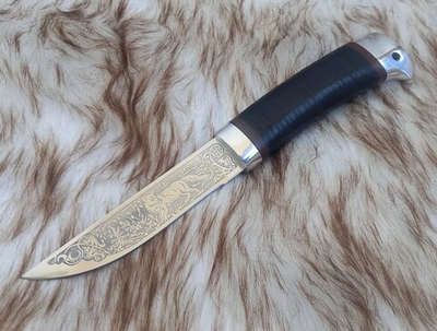 Охотничий нох НС-07А (40Х10С2М) алюминиевые вставки на рукояти (Златоуст)