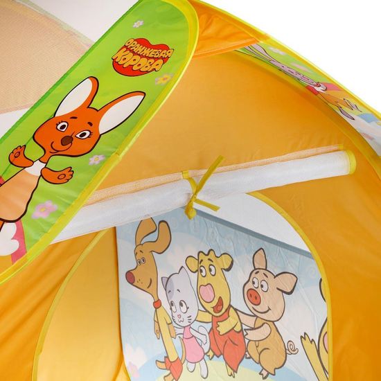 Палатка детская игровая Оранжевая корова 83х80х105см, в сумке Играем вместе