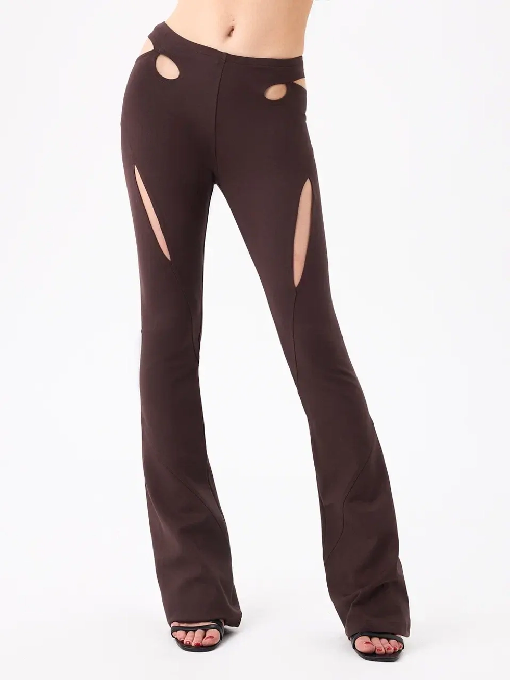 BROWN CUTOUT TROUSERS