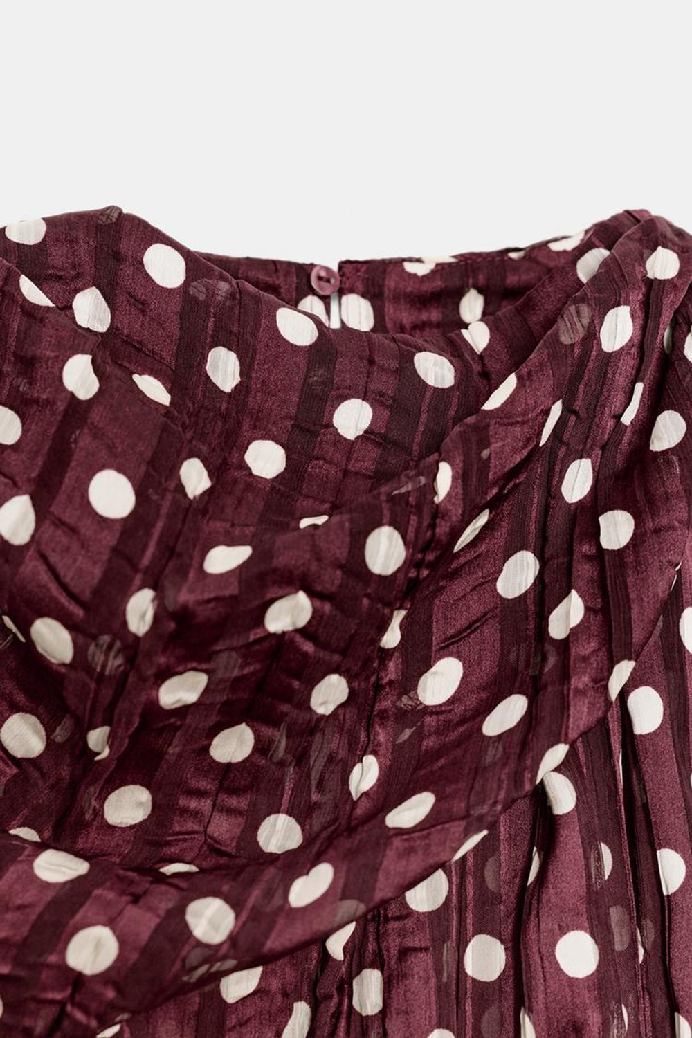 ZARA БЛУЗА В ГОРОШЕК, ЭКРЮ/ГРАНАТОВЫЙ