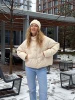 Пуховик Floral розовый