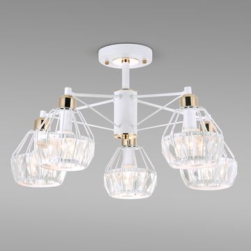 Потолочная люстра с хрусталем 70075/5 белый Lord Eurosvet