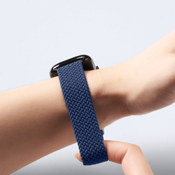 Эластичный ремешок синего цвета (Deep Blue) для смарт часов Apple Watch размером 42, 44, 45, 46, 49MM, серия Mixture Ultra Series от Dux Ducis