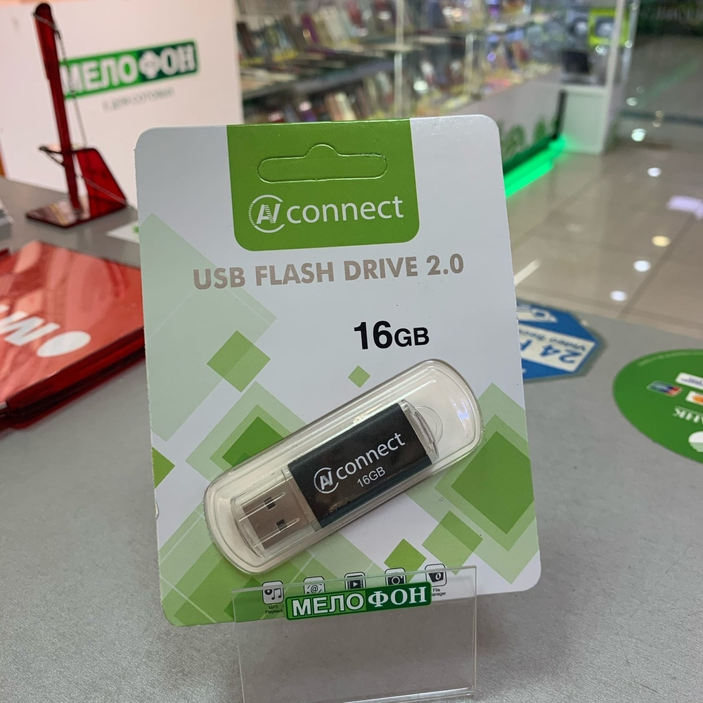 USB Флешка 16GB Connect M105, USB 2.0, черная