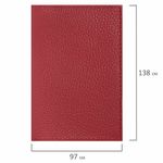 Обложка для паспорта натуральная кожа флоттер, кожаный уголок, красная, BRAUBERG, 238865